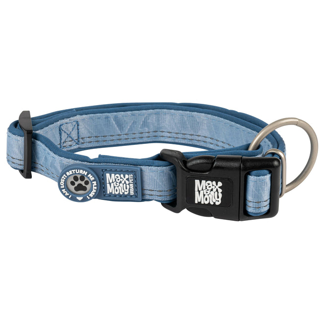 Max&Molly GOTCHA! Smart ID Matrix 2.0 Collar Ocean - dog collar with QR identifier.