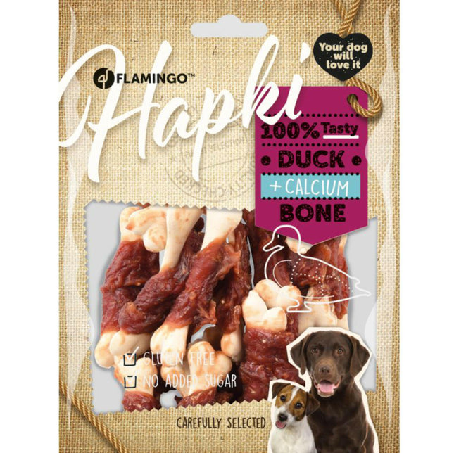 Flamingo Hapki Duck Calcium - dog treat, calcium cubes wrapped in duck.