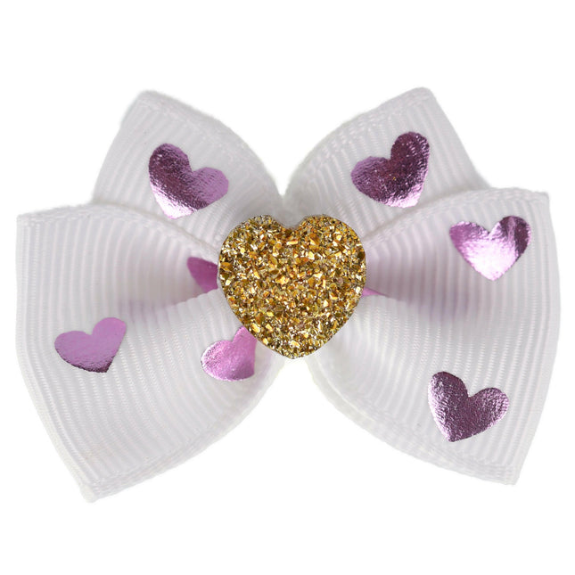 Blovi Bow Glamour Colorful Bow with Golden Heart.