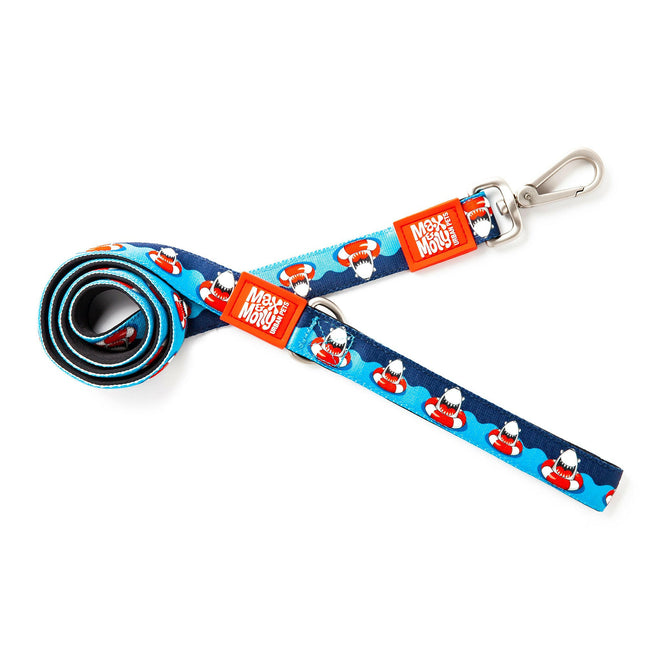 Max&Molly Short Leash Frenzy the Shark - colorful urban leash for dogs, shark pattern, 120cm.