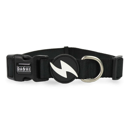 Dashi Solid Collar Black - dog collar, nylon, black.