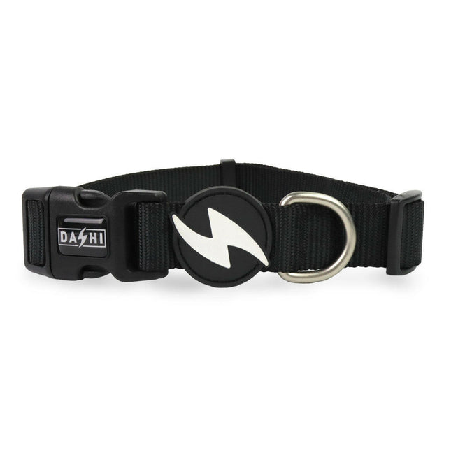 Dashi Solid Collar Black - dog collar, nylon, black.