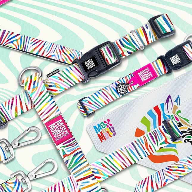 Max&Molly Key Ring Magic Zebra - keychain, pendant, rainbow zebra pattern.