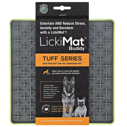 LickiMat Tuff Buddy - licking mat for dogs, cross pattern.