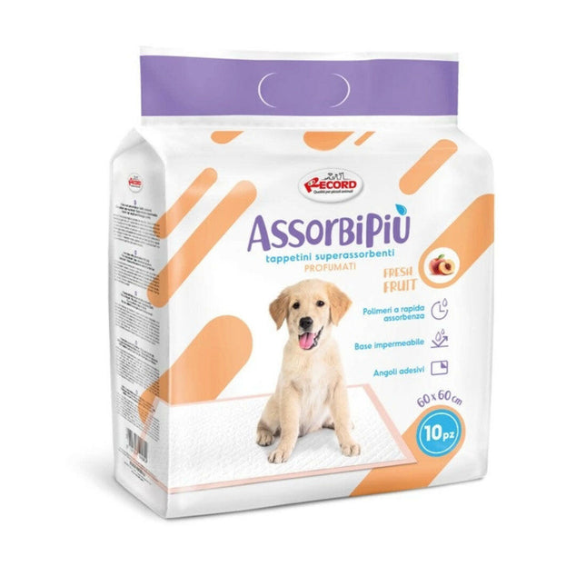 AssorbiPiu Fresh Fruits Puppy Pads - training pads for puppies, with adhesive strips, fruit-scented - 10 pieces.
