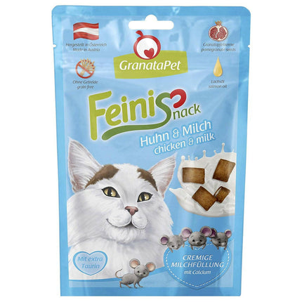 GranataPet FeiniSnack Chicken & Milk - crunchy treats for cats, chicken and milk.