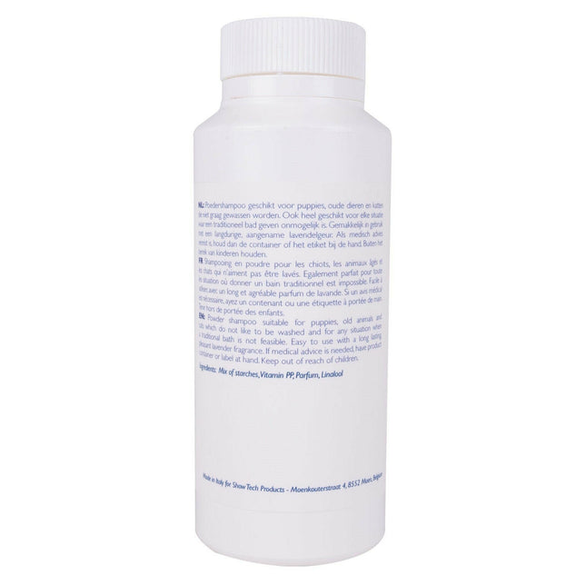 Show Tech Dry Shampoo - dry powder shampoo for dogs and cats, with a lavender scent.