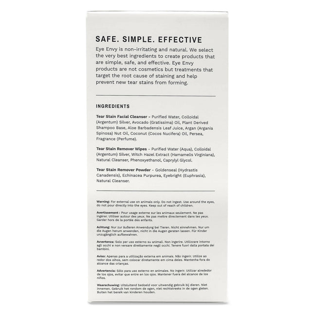 Eye Envy 3 - Step Tear Stain Remover Kit for Dogs.