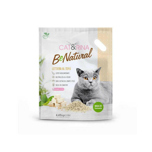 Cat&Rina BeNatural Tofu Litter Classic - plant-based cat litter, clumping, biodegradable pellets - (4.45kg).
