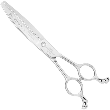 Ehaso Revolution Curved Thinning - professional single-sided curved thinning shears, best Japanese steel, 23 teeth.