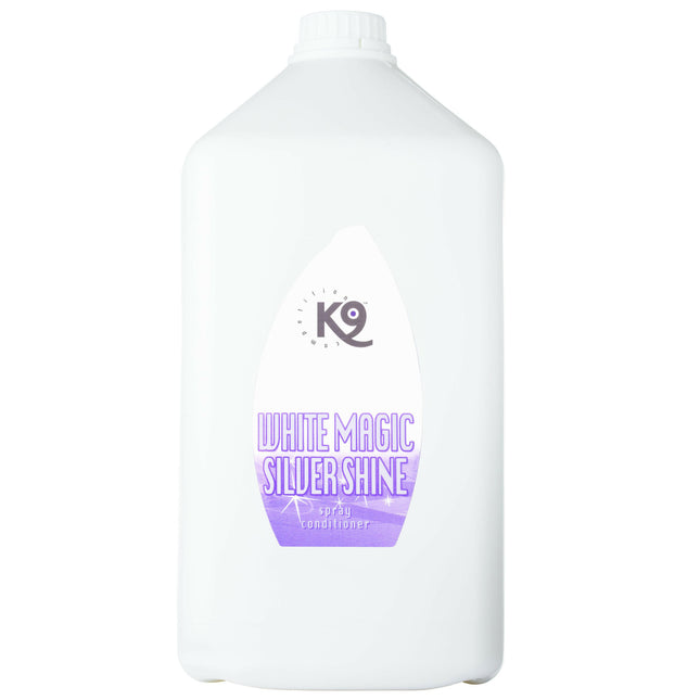 K9 White Magic Silver Shine Spray - multi-purpose conditioner for horses, for white and silver coats.