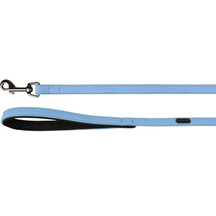 Flamingo Leash Leza Blue - leash for small dogs, padded handle, artificial leather, blue, 1.5x100cm.