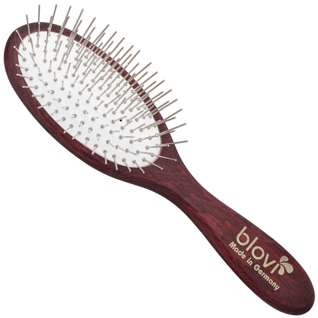 Blovi Wood Soft Small Pin Brush - small wooden brush with metal pins, very soft.