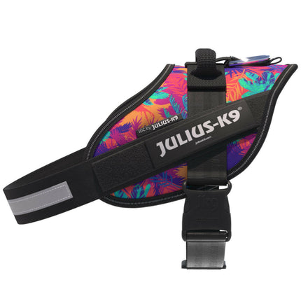 Julius - K9 IDC Powerharness Vibe - dog harness with reflective features, palm pattern.