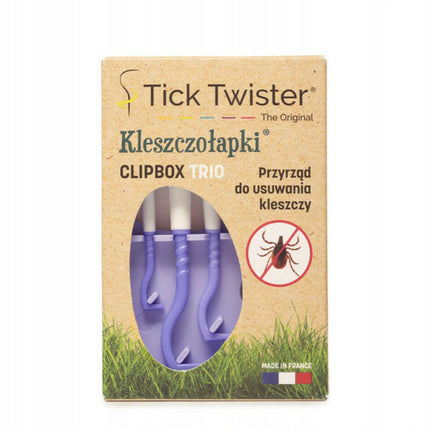Tick Twister Clip Box Trio Purple - Tick Removers in a Box, 3 pieces.
