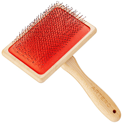 Artero Large Slicker Brush Protected Pin Nature Collection - poodle brush with safe, long pins for sensitive skin.