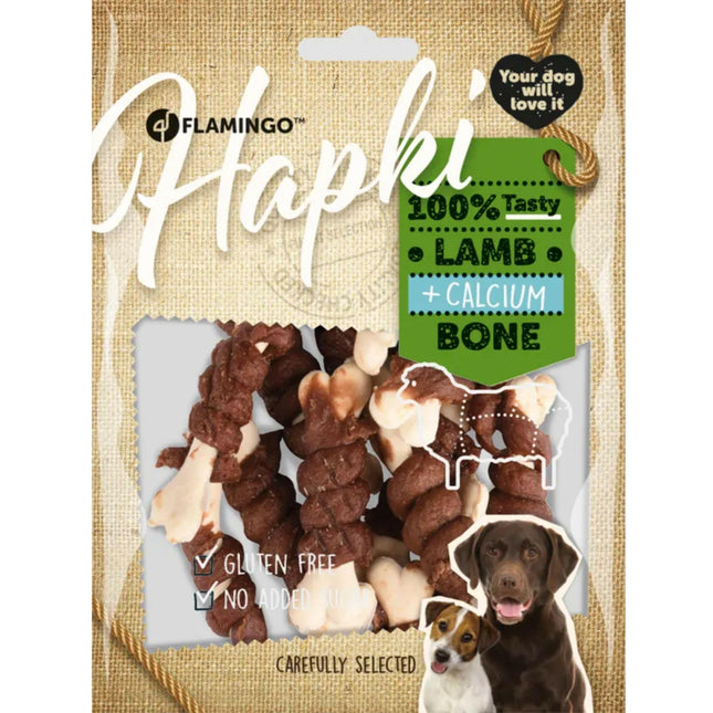 Flamingo Hapki Lamb Calcium - dog treats, calcium cubes wrapped in lamb..