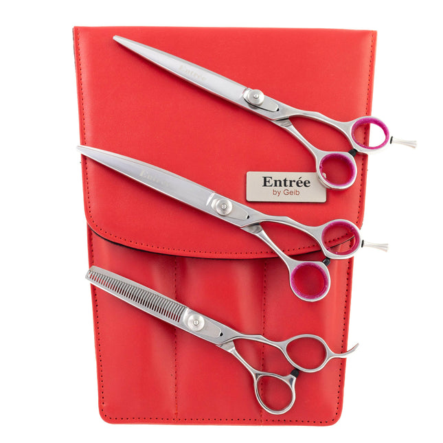 Geib Entree Scissors Set - professional scissors and thinning shears set (40 teeth) made of Japanese stainless steel, 3 pieces.