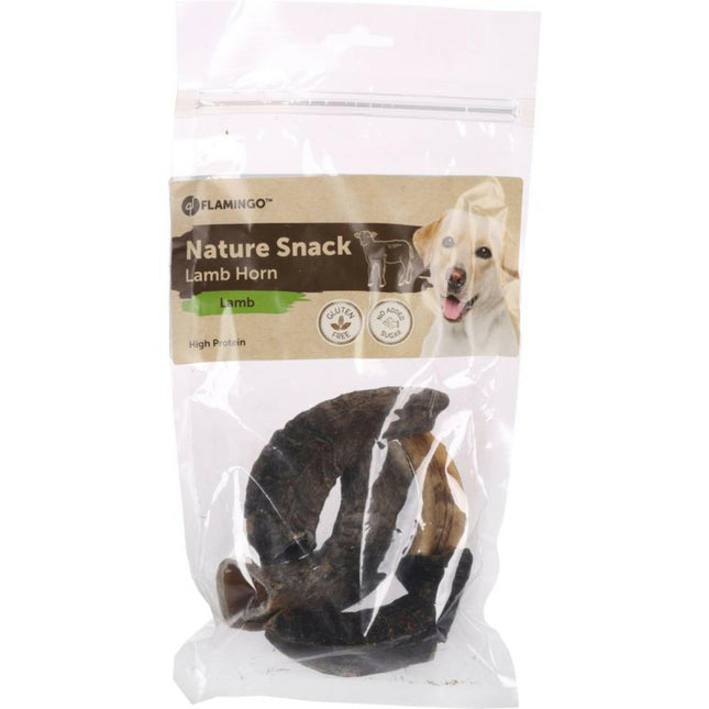 Flamingo Natural Snack Lamb Horn - natural treats for dogs, lamb horns.