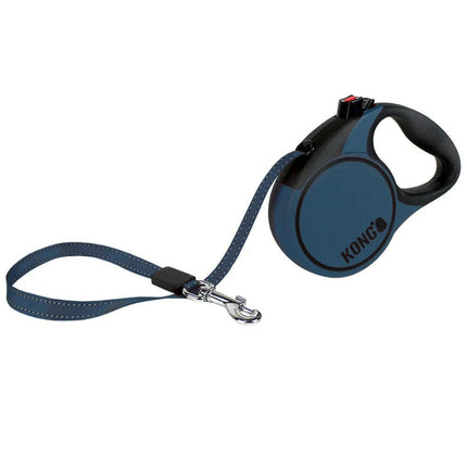 KONG Retractable Dog Leash Terrain 3m - automatic leash with reflective tape.