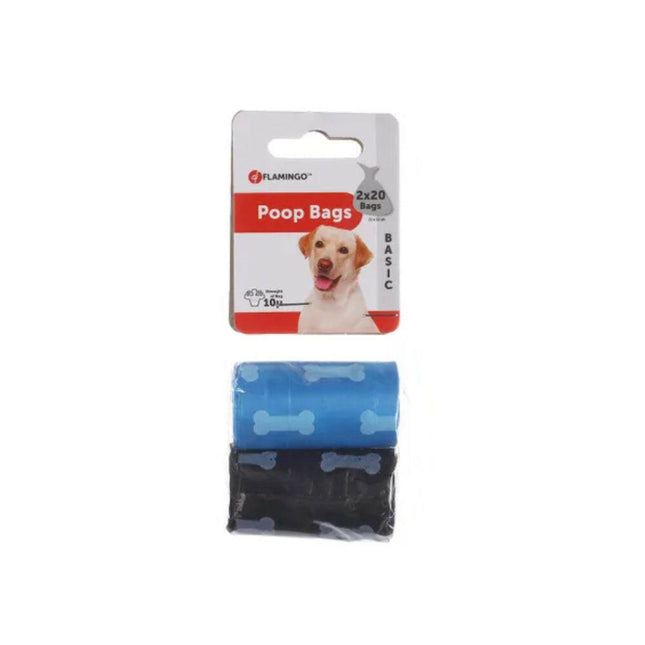 Flamingo Poop Bags 2x20pcs - colorful bags for dog waste.