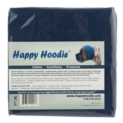 Groom Professional Happy Hoodie - ear band for large dogs, navy blue.
