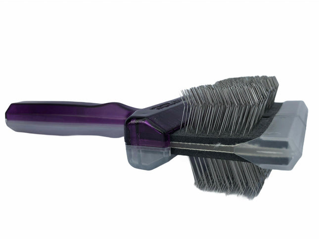 ActiVet Duo Plus Brush Tufffinish Coater 2-in-1 - two stiff brushes in one, for detangling and removing undercoat - large 9cm.