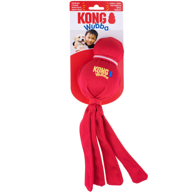 KONG Wubba - tug toy with ball for dogs, squeaky.