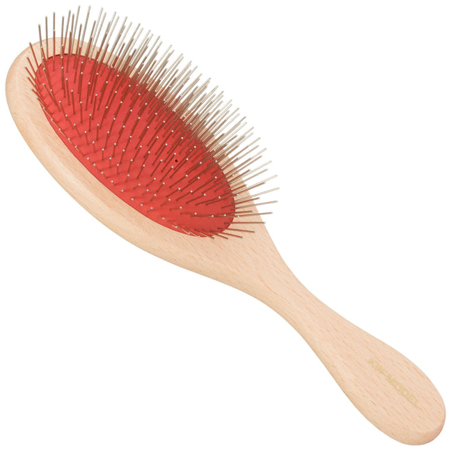 KW Pin Brush - wooden brush with metal pins for long-haired breeds.