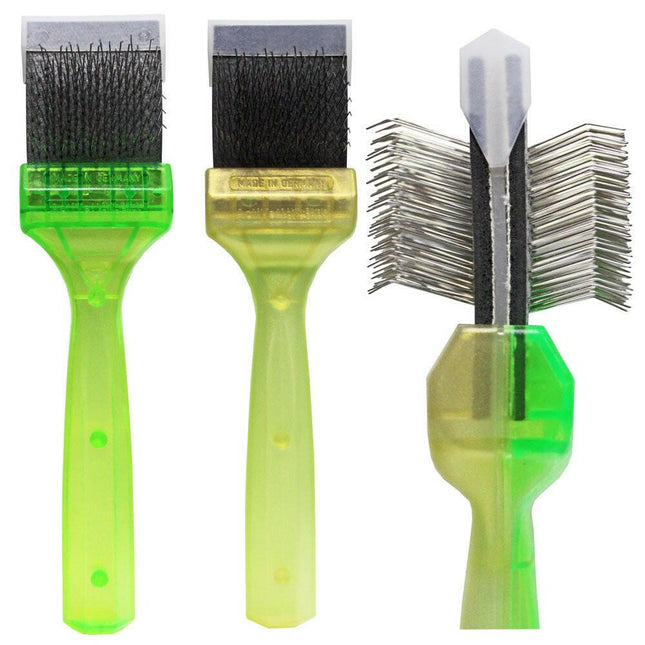 ActiVet Duo Plus Brush SilCoater 2in1 - two soft brushes in one, for long, fine, and silky coats - small 4.5cm.