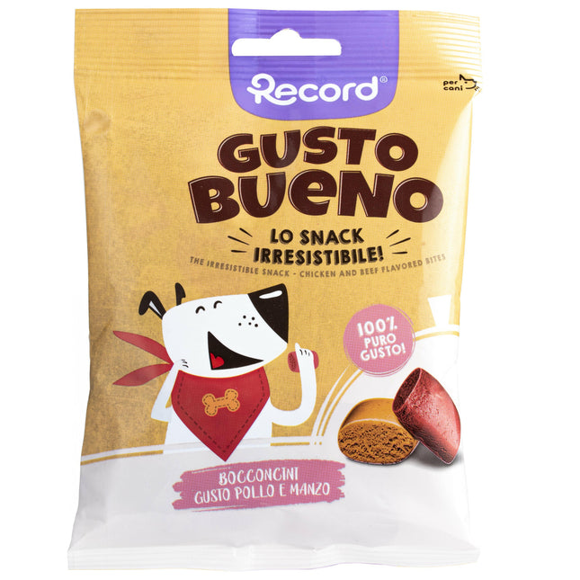 Record Gusto Bueno Chicken and Beef Flavored Bites - treats for dogs, bites with chicken and beef flavor.