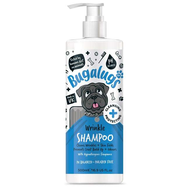 Bugalugs Wrinkle Shampoo - chlorhexidine shampoo for dogs and cats, for the care of skin folds.