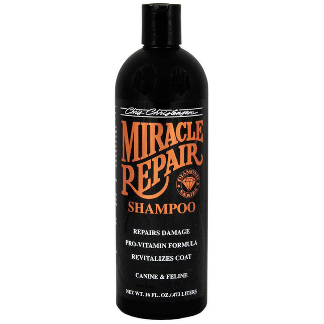 Chris Christensen Miracle Repair Shampoo - revitalizing vitamin shampoo for damaged dog and cat fur.