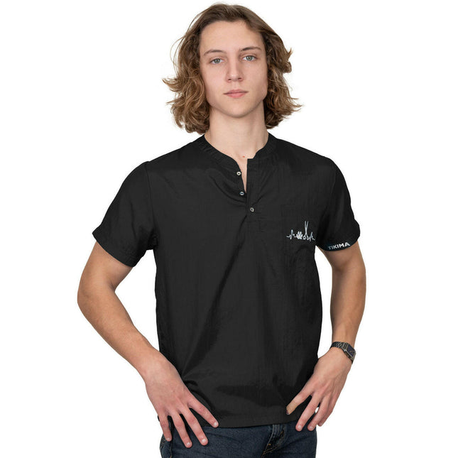 Tikima Figari Shirt Black - black grooming shirt with embroidery.