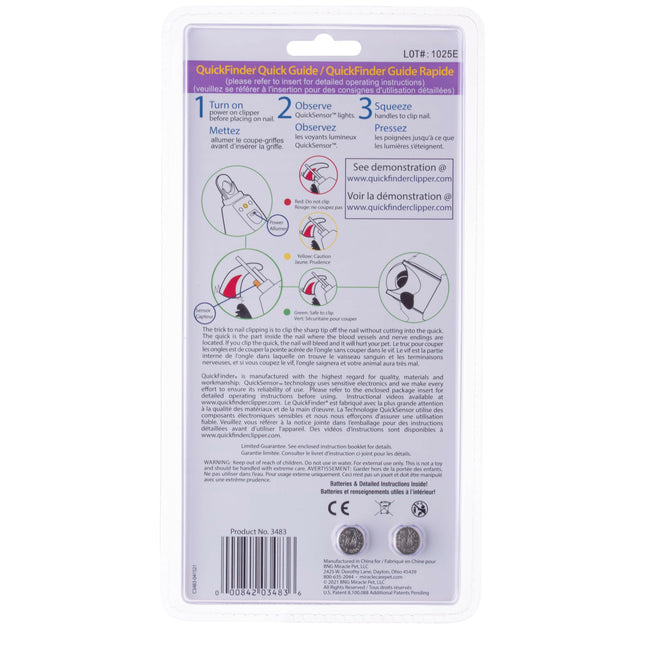 Miracle Care QuickFinder II - cat nail clippers with sensor, guillotine for small animals.