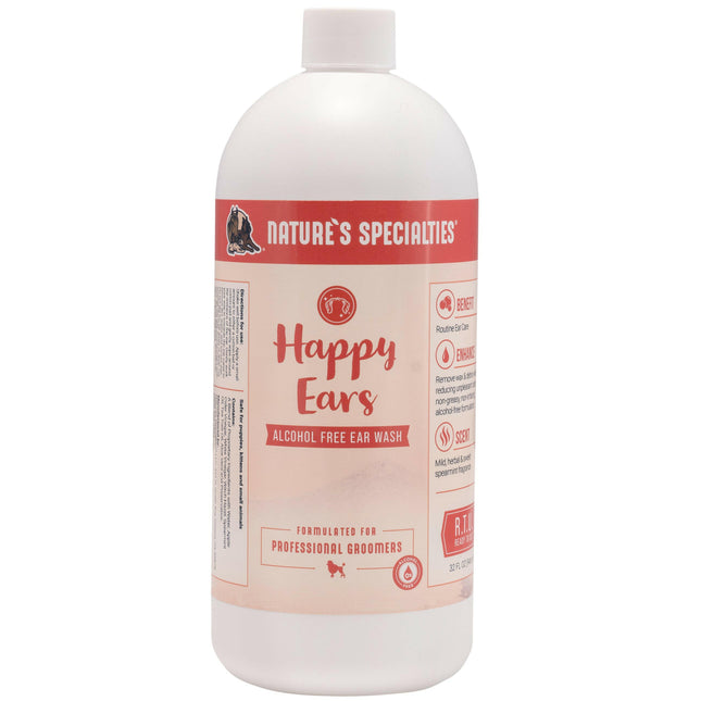 Nature's Specialties Happy Ears - Dog and Cat Ear Cleaning Solution, Alcohol-Free.
