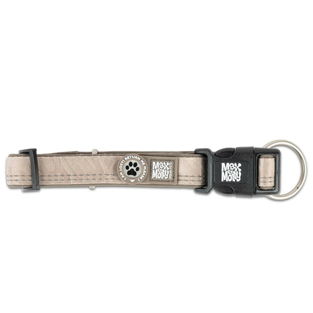 Max&Molly GOTCHA! Smart ID Matrix 2.0 Collar - dog collar with QR identifier, beige.