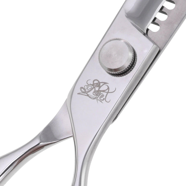 P&W AA Love Curved Chunker - professional curved thinning shears with micro-serration, 21 teeth.