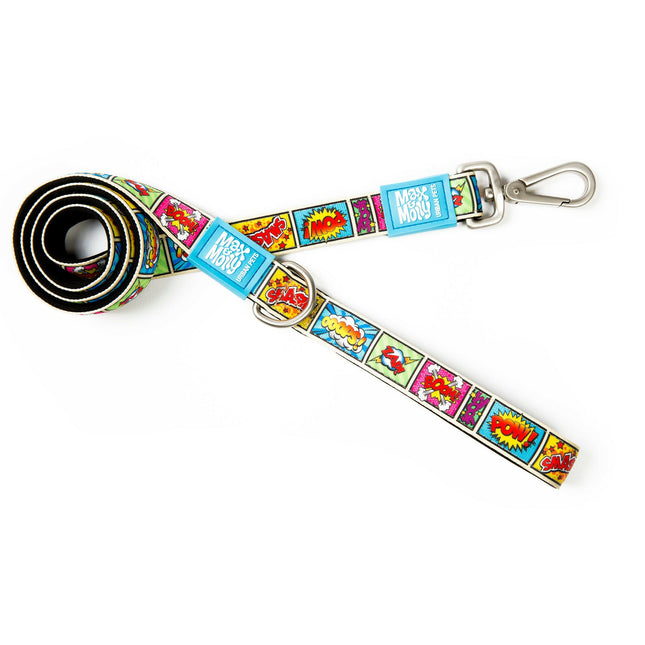 Max&Molly Short Leash Comic - colorful urban leash for dogs, awesome pattern, 120cm.