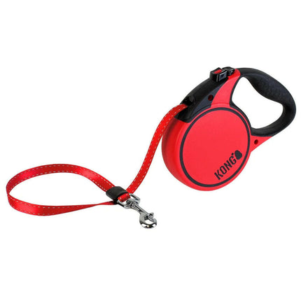 KONG Retractable Dog Leash Terrain 3m - automatic leash with reflective tape.