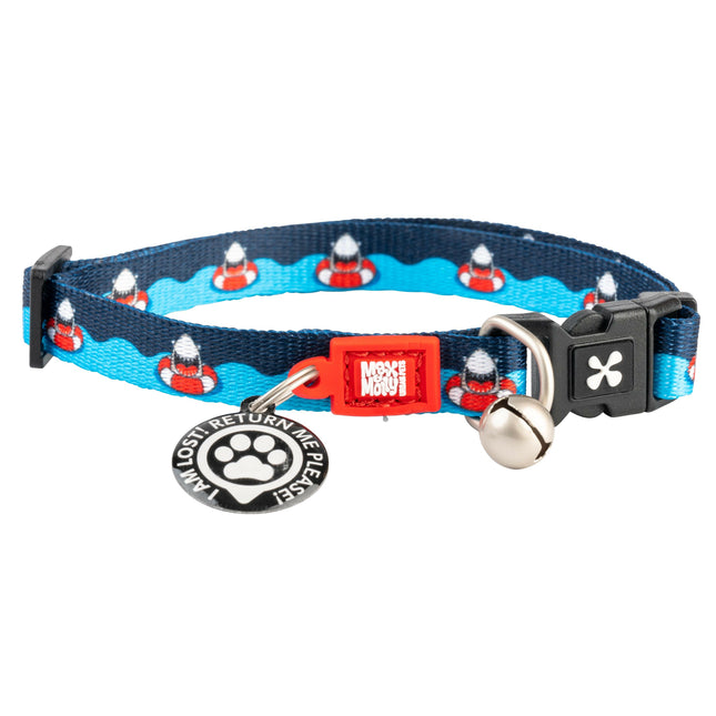 Max&Molly GOTCHA! Smart ID Cat Collar Frenzy The Shark - colorful collar for cats with a smart Tag pendant.