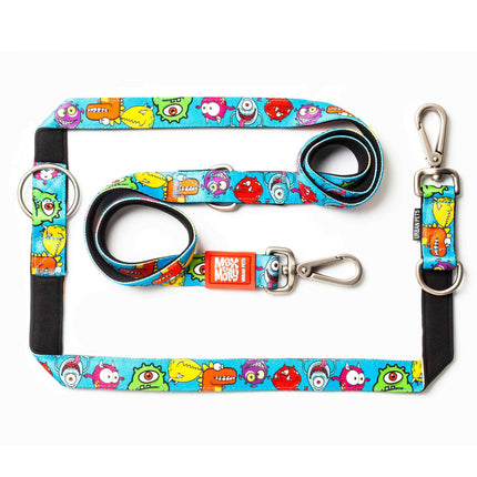 Max & Molly Multi-Leash Little Monsters - adjustable leash for dogs, interesting pattern, 200cm.