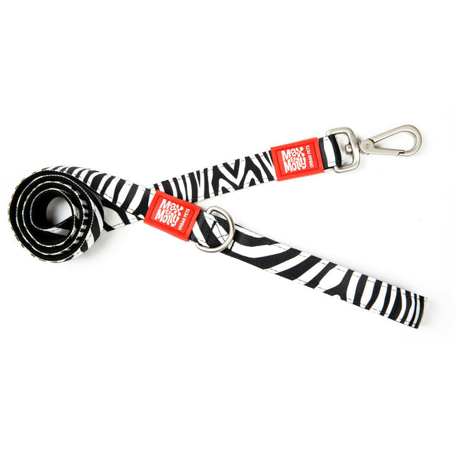 Max&Molly Short Leash Zebra - colorful urban leash for dogs, zebra pattern, 120cm.