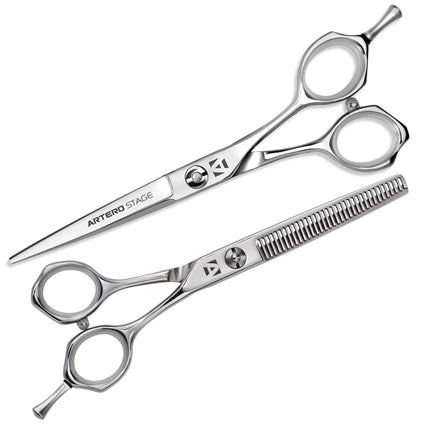Artero Stage Set - professional scissors set + thinning shears 6 Thinning, 34 teeth.