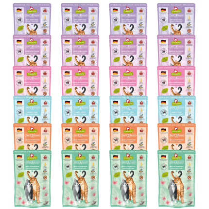 GranataPet DeliCatessen Pouch Food Set - Grain-Free Wet Cat Food, Mix of 6 Flavors, Set 1.