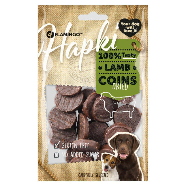 Flamingo Hapki Lamb Coins - dog treats, lamb chips.