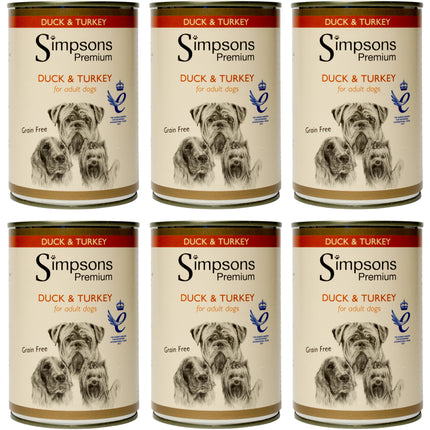 Simpsons Premium Duck & Turkey Casserole - wet dog food, duck, turkey, and vegetables, grain-free