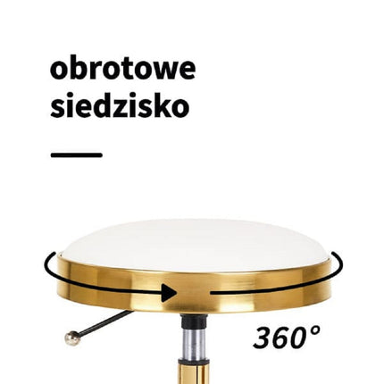 Activ H7 - gold rolling stool with height adjustment, white