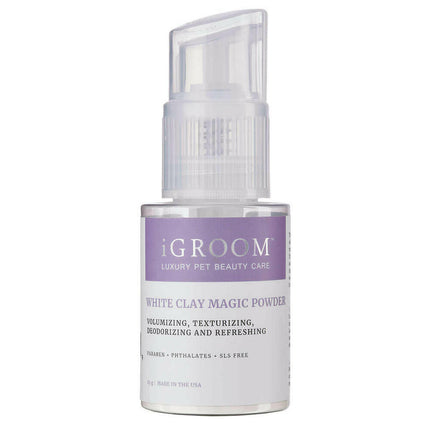IGroom White Clay Magic Powder - white clay powder for dogs and cats, adds volume, refreshes, soothes.