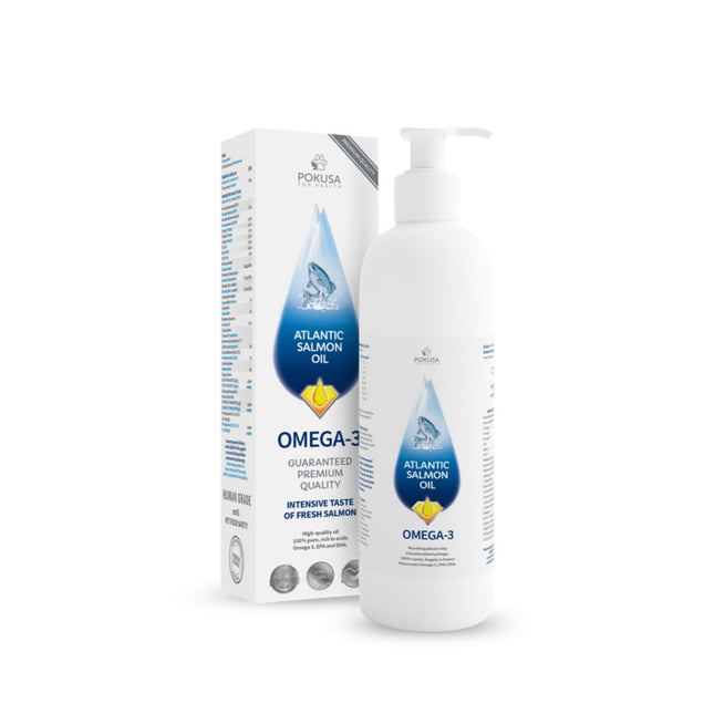 Pokusa Atlantic Oil - 100% natural oil from wild Atlantic salmon, rich in Omega 3 and 6 fatty acids, EPA and DHA
